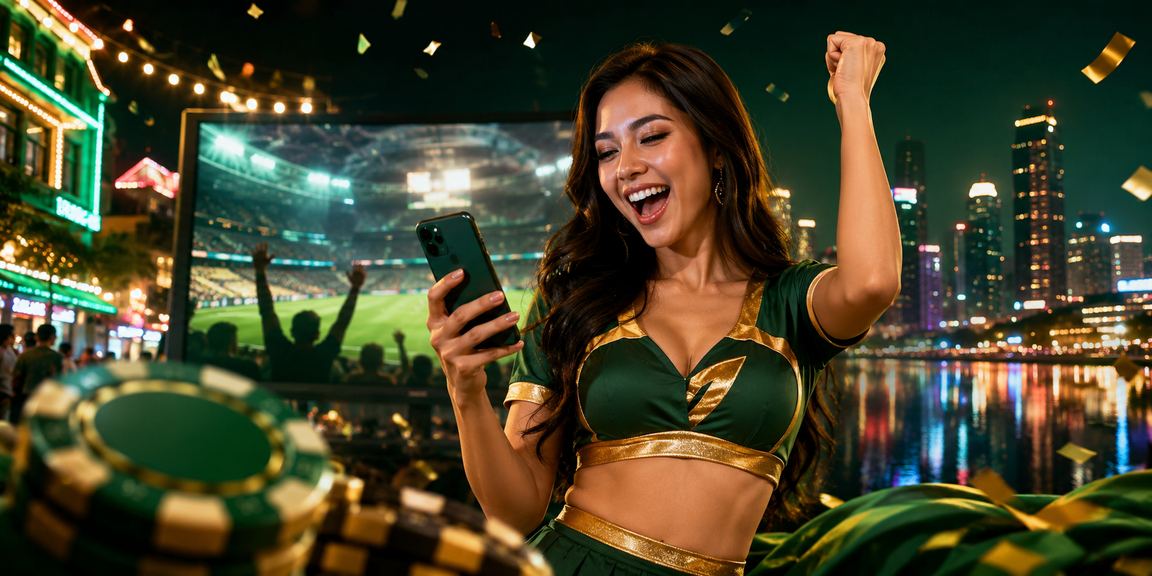 Layar slot game neon menyala menampilkan tampilan mesin slot modern